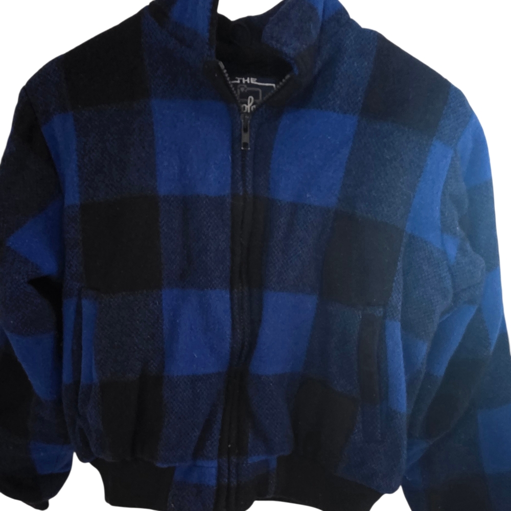 Vintage Woolrich Blue and Black Checkered Jacket
